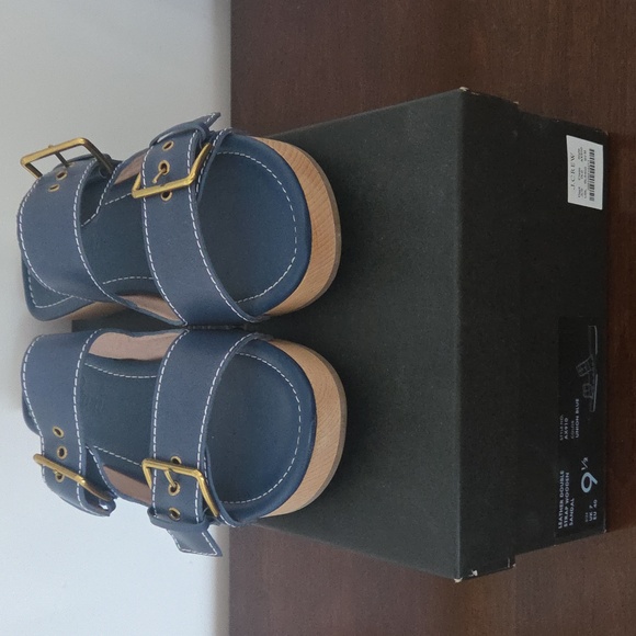J. Crew Shoes - JCrew Women's Double Strap Blue Leather Clog Sandals Size 9.5 Used Once